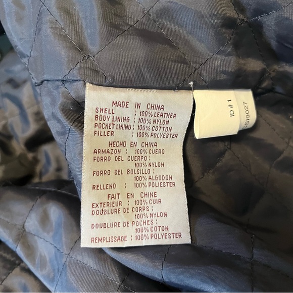 VTG Vintage Genuine Leather Jacket Olive Army Green Full Zip Pockets Coat M - Picture 9 of 10